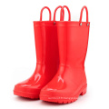 Kids New Fashion Orange Couleur rouge imperméable Nature matériaux Bottes de pluie Easy-On Handles Chaussures